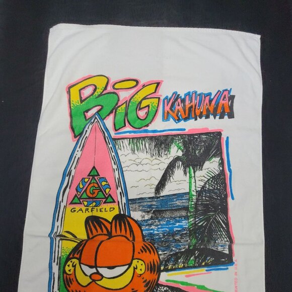 1978 Garfield The Cat Big Kahuna Beach Bath Towel Surf Cartoon‎ Vtg - Picture 2 of 16